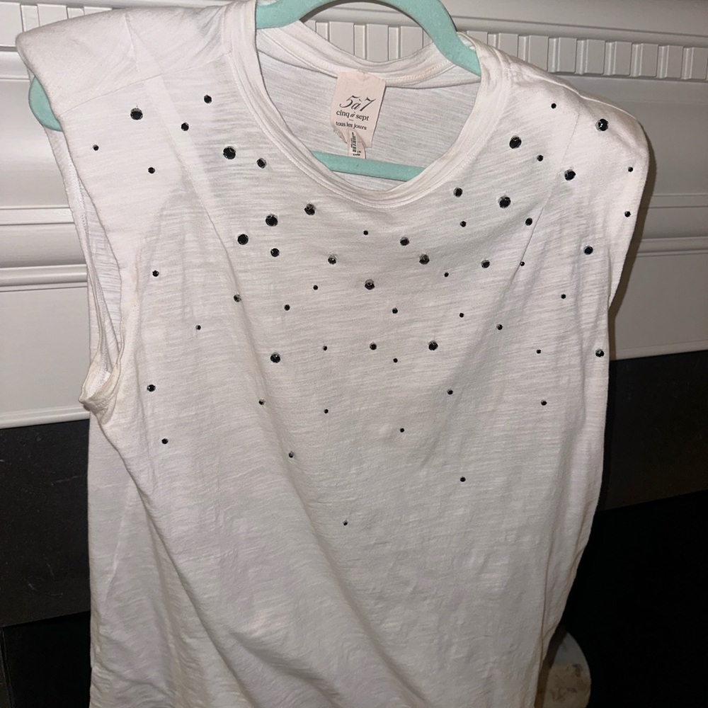 CINQ À SEPT Rhinestone Reese Tee
